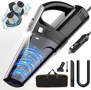 DRECELL Car Vacuum, Portable Vacuum Cleaner with Powerful 7000PA Suction, DC 12V Power 16.4Ft Cord Vacuum Cleaner, LED Light, 0.33L Capacity, Car Accessories for Men/Women