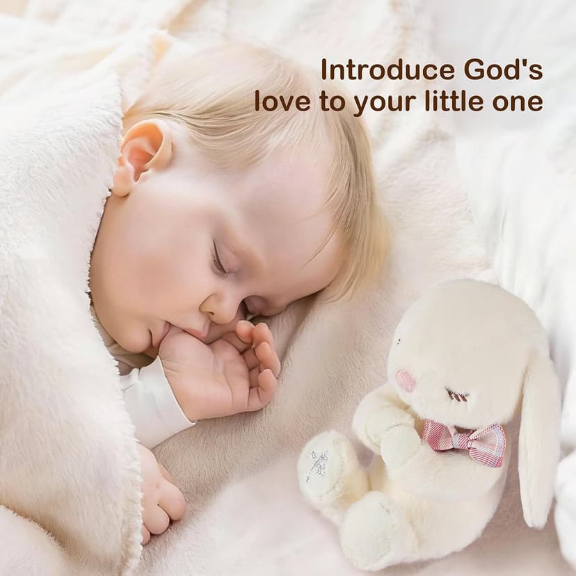 MyMateZoe Baptism Gifts for Girl, Great Christening, Dedication and Baptism Gift Set for Girl and Newborn Baby, Includes 7" Praying Bunny Plush Toy and Let Us Pray Baby Book in Keepsake Gift Box B0FP4P46HC