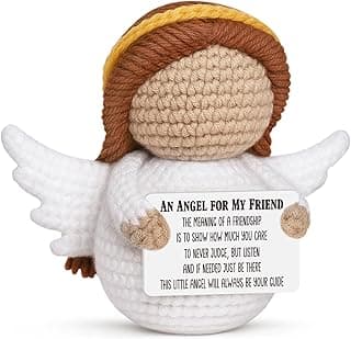 Best Friend Birthday Gifts for Women Men, Christmas Decorations for Bestie BFF Sister, Friendship Gifts for Women Friends Her Him Female Male Boys Girls, Funny Handmade Crochet Angel Stocking Stuffers