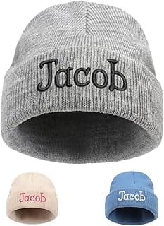 Custom Beanie Hats for Baby Girls Boys - Personalized Embroidered Beanies with Name for Infants Toddlers Adults
