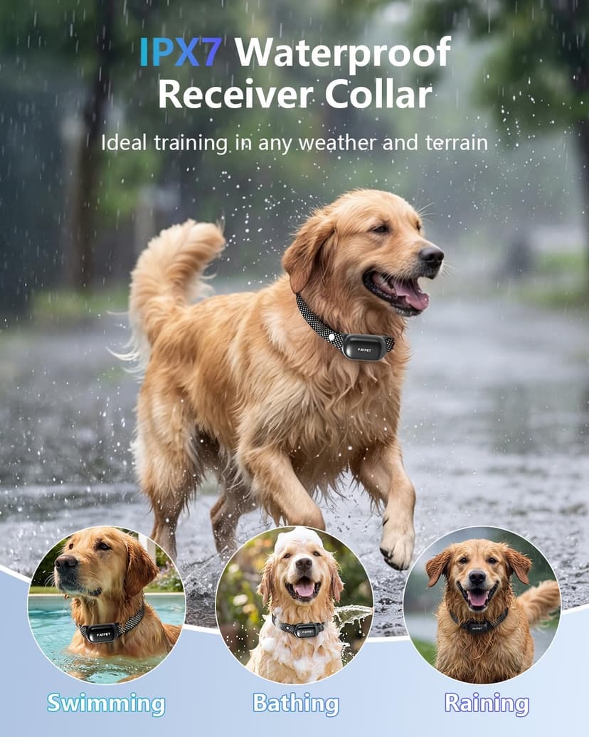 PATPET Shock Collar for Dogs - 4000FT Dog Training Collar with Remote, IPX7 Waterproof 4 Modes(Beep/Vibration/Shock/Safe) Dog Shock Collar, Rechargeable E-Collar for Small Medium Large Dogs(Dark Grey)