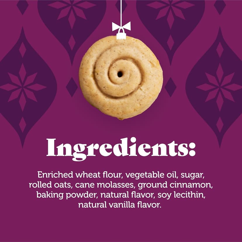 Three Dog Bakery CinnaMutt Roll Crunch, 5 oz Festive Dog Bones, Holiday & Christmas Dog Training Treats, Puppy Training Rewards