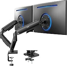 VIVO Dual Monitor Stand, Fully Adjustable Arms for 17 to 32 inch Screens, Mechanical Articulating Desk Mount, Gaming and Office Setups, VESA 75x75, 100x100, Max 19.8 lbs, Classic, Black, STAND-V002O
