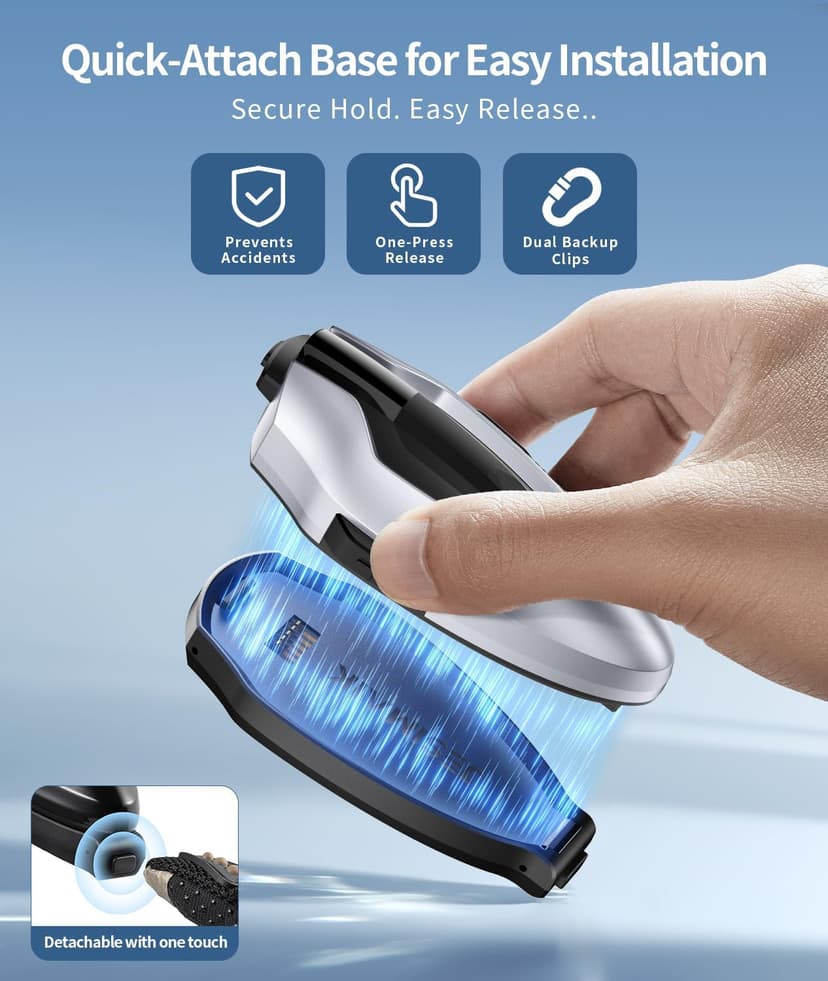 JESIMAIK Motorcycle Helmet Bluetooth Headset, 10-Rider Mesh Helmet Communication System, Anti-Theft Magnet Mount, 23H Battery Life, Glove-Friendly Anti-mistouch Intercom, Music Sharing, Black,(1 Pack)