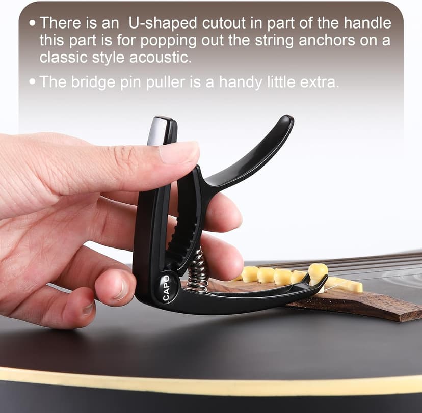 IMUSGO Guitar Capo, Capo for acoustic guitar 6 string, for electric guitar，Acoustic guitar capo,Kapo, Classical guitar capo, Electric guitar capo, Guitar capos(Black)