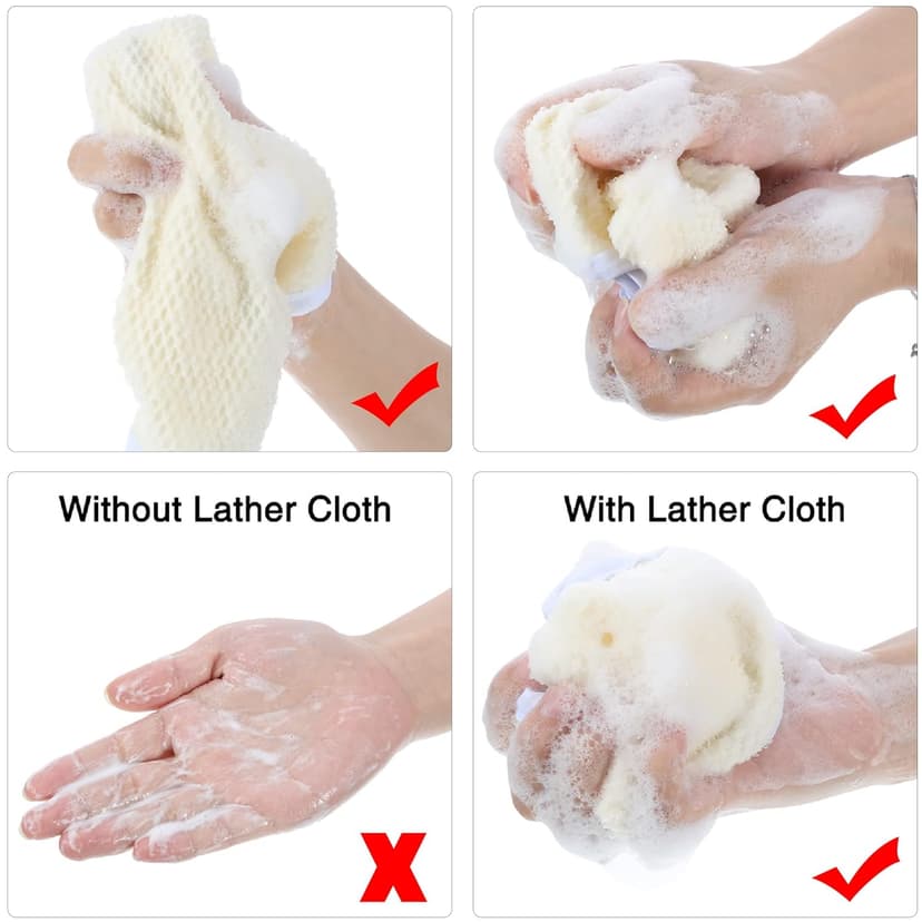 Blulu 5 Pcs Exfoliating Wash Cloth Face Body Towel Dual Sided Exfoliating Scrub Towel Weave Beauty Skin Washcloth Soft Home Massage Bath Cloth (5)