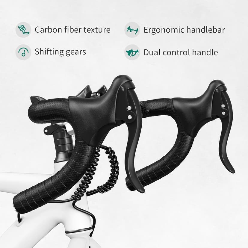 YITAHOME 700C Road Bike, 21 Speed Commuter Bicycle for Men Women, Lightweight Aluminum Frame Racing Bike, Adult Bicycle with Dual Disc Brake