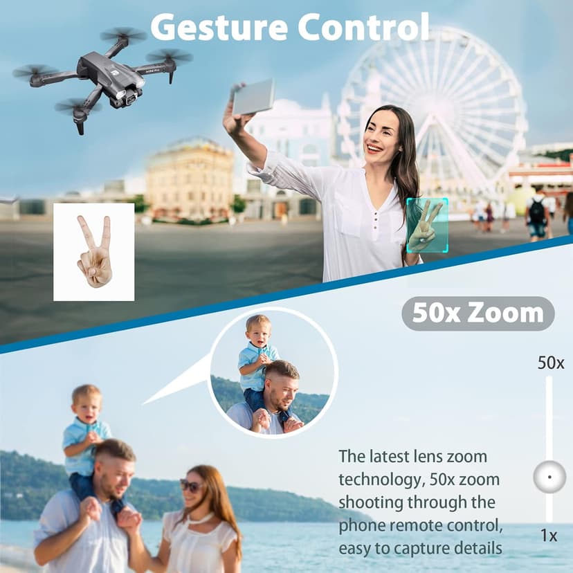 MOCVOO Drone with Camera for Adults, 1080P HD Mini FPV Drones for Kids Beginners, Foldable RC Quadcopter Toys for Boys Girls with Altitude Hold, 3D Flip, 3 Speeds, Headless Mode, Carrying Case