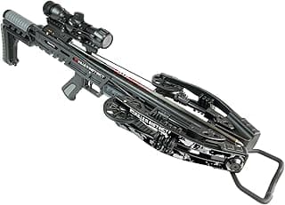 Killer Instinct TEMPR-X Crossbow Kit 405 FPS 195 LB Draw Weight - X CAM Synchronized Design with Lumix 4x32 Scope and Anti-Dry Fire Safety