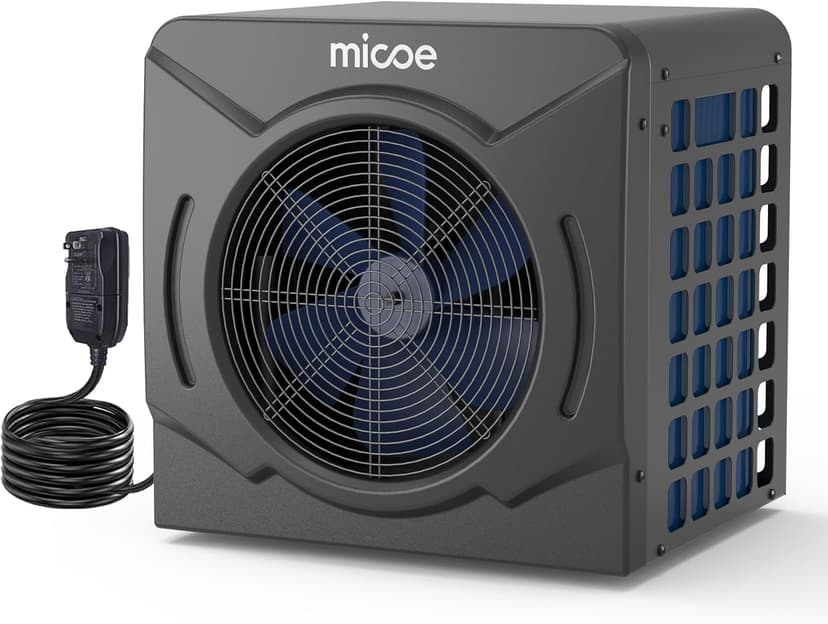 MICOE 17,000 BTU Energy-Efficient Electric Pool Heater for Above Ground Pools up to 5,000 Gallons, Ultra-Quiet 50 dB, 110–120V, Easy Install Kit Included