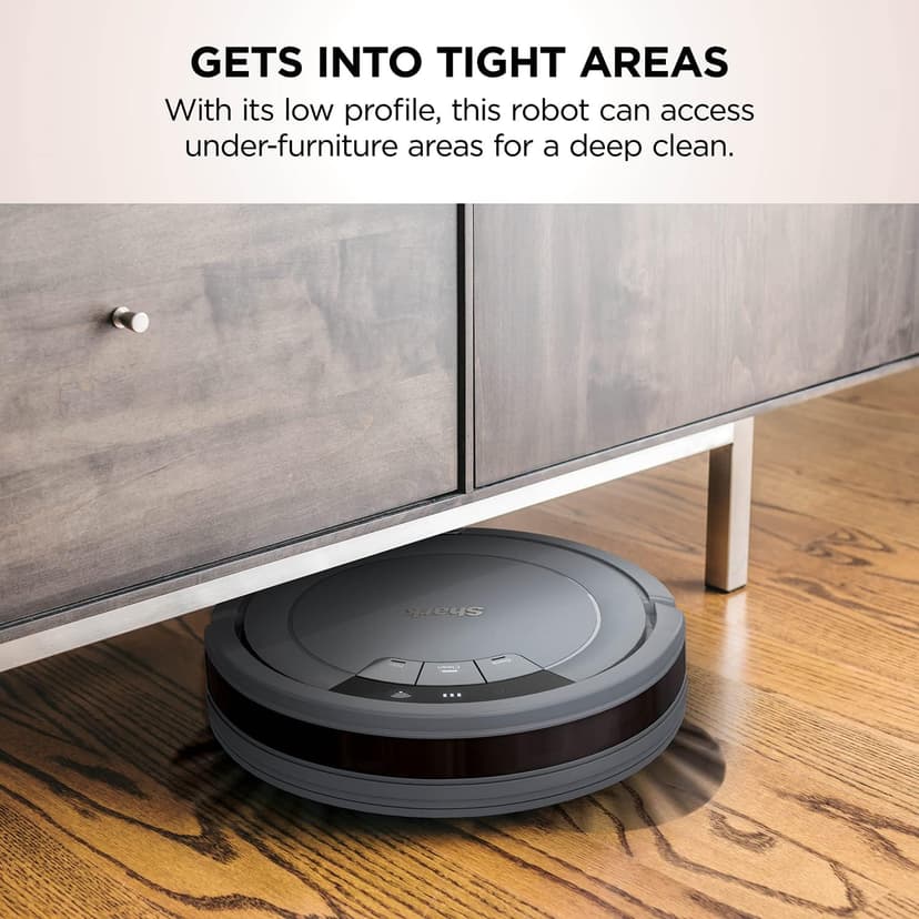 Shark AV753 ION Robotic Vacuum, Wi-Fi Connected, 120min Runtime, Compatible with Alexa, Multi-Surface Cleaning, Gray (Renewed)