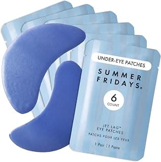 Summer Fridays Jet Lag Hydrating Eye Patches - De-puffing Hydrogel Under Eye Masks with Hyaluronic Acid, Caffeine + Peptides - Soothing + Refreshing At-Home + Travel Skin Care (6 Pairs) B0F19YY96Z
