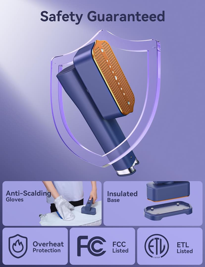 Steamer for Clothes,Sundu Portable 2-in-1 Travel Steamer&Iron,15s Fast Heat-up,100ml Water Tank,Ironing Gloves,25 Min Powerful Continuous Steam,1200W&4 Modes Light Steam Iron for Travel&Home(Blue)