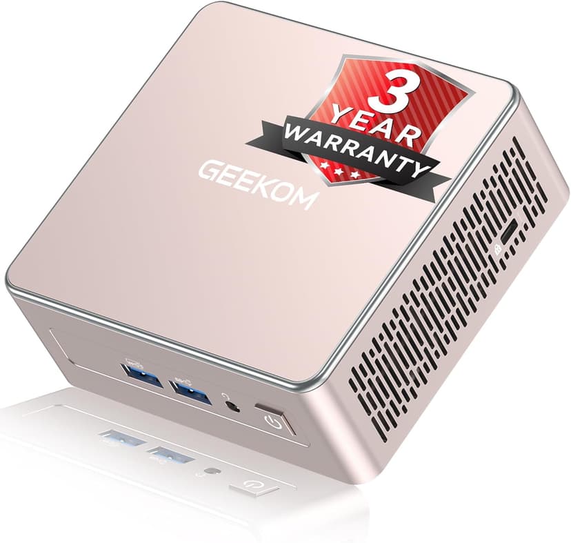 GEEKOM A5 Mini PC with AMD Ryzen 5 7430U, 3-Year Coverage, 16GB RAM(Upgradable, Not LPDDR)&512GB M.2 NVMe SSD, Windows 11 Pro Desktop Computer Support 8K/Wi-Fi 6/BT 5.2/USB 3.2/SD Slot/6x USB