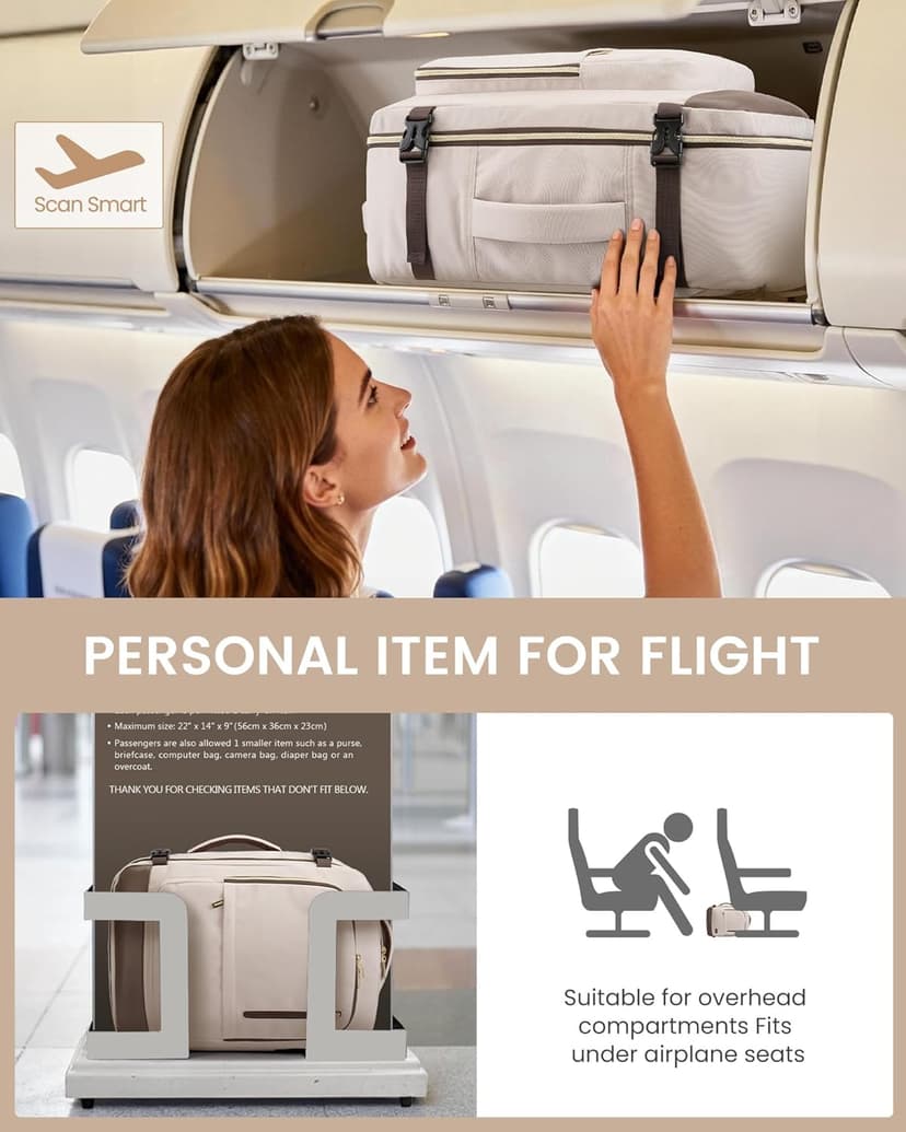 LOVEVOOK 40L Travel Backpack for Women Men with Garment Bag, Airline Approved Carry on Luggage Travel Essentials with 3 Packing Cubes, TSA Overnight Bags Weekender Essentials Backpacks fits 17" Laptop