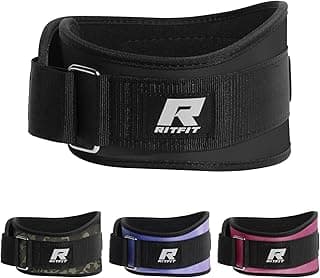 RitFit Weight Lifting Belt - Great for Squats, Lunges, Deadlift, Thrusters - Men and Women - 6 Inch Black/Camouflage