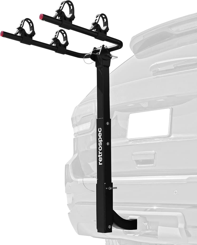 Retrospec Lenox 2-5 - Bike Hitch Rack for Cars, Trucks, SUVs with 2” Hitch | Foldable Steel Frame with Anti-Rattle Adapter, Tie Down Cradles and Straps - Fits Most Frames
