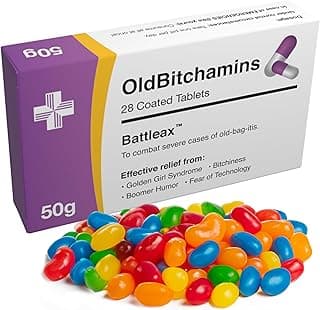 Joke Prank Pill Box with Jelly Beans Candy - Unique Funny Female Gag Gift Ideas for Women, 30th, 40th, 50th, 60th Birthday Gifts for Her, Sister, Mom, Wife, Girlfriend, Grandma, Coworker