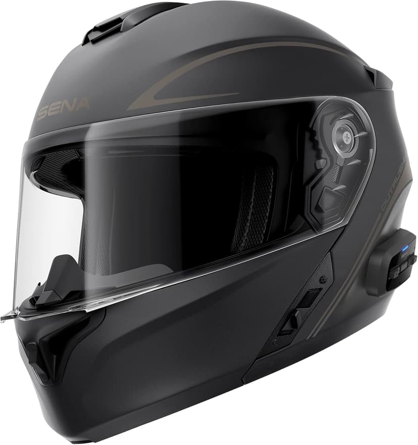 Sena Outrush R Bluetooth Modular Motorcycle Helmet with Intercom System (Matte Black, M)