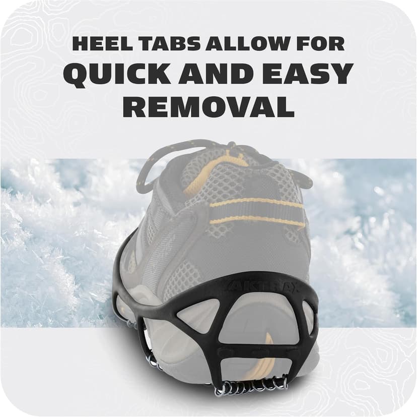 Yaktrax Walk Traction Cleats - 360-Degree Grip on Snow, Ice, & Multi-terrain Surfaces - Elastic Outer Band w/ Easy-On/Off Heel Tab & 1.2mm Zinc-coated Steel Coils - Abrasion & Rust Resistant - Unisex