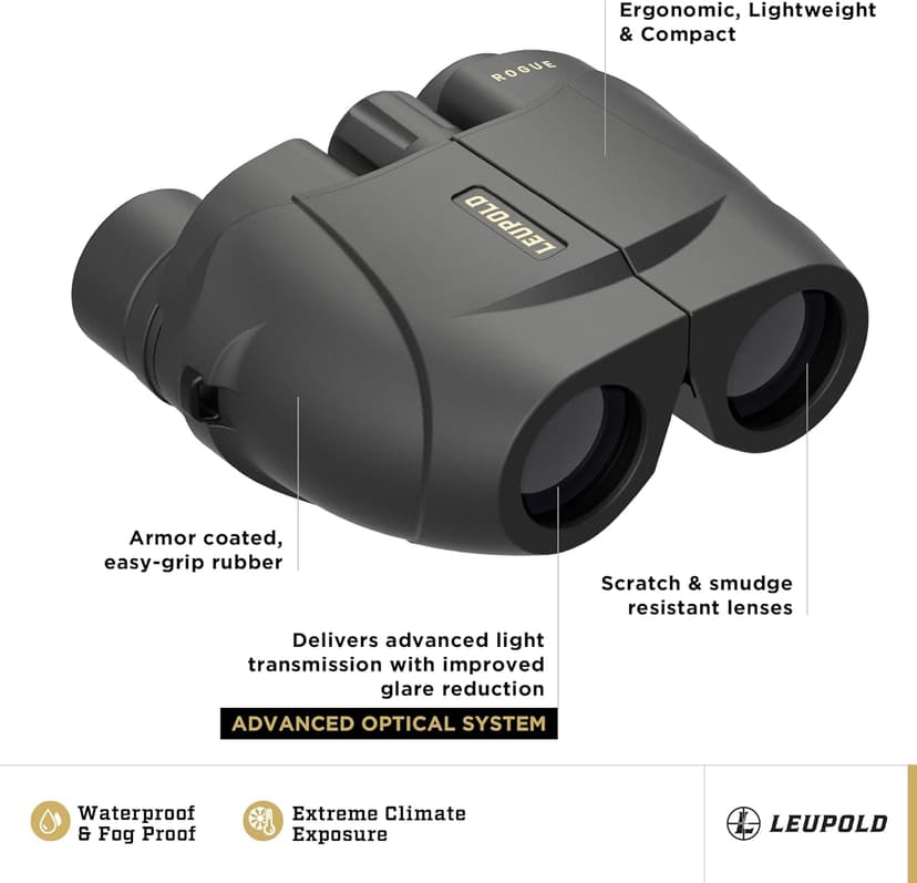 Leupold BX-1 Rogue Binoculars, 10x25mm (59225)