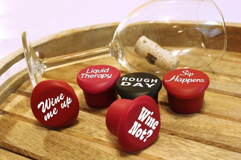 Funny Silicone Wine Stopper Set – Must-Have Wine Accessories & Perfect Wine Gifts for Women & Men – Airtight & Reusable