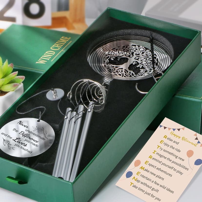 2026 Retirement Gifts for Women Coworker Teacher Nurse Boss Grandma Mom Friend, Retiree Gift Idea Leaving Going Away Gifts Retirement Gift for Women Men, Happy Retirement Wind Chimes Retired Gifts B0CHM6RJL5
