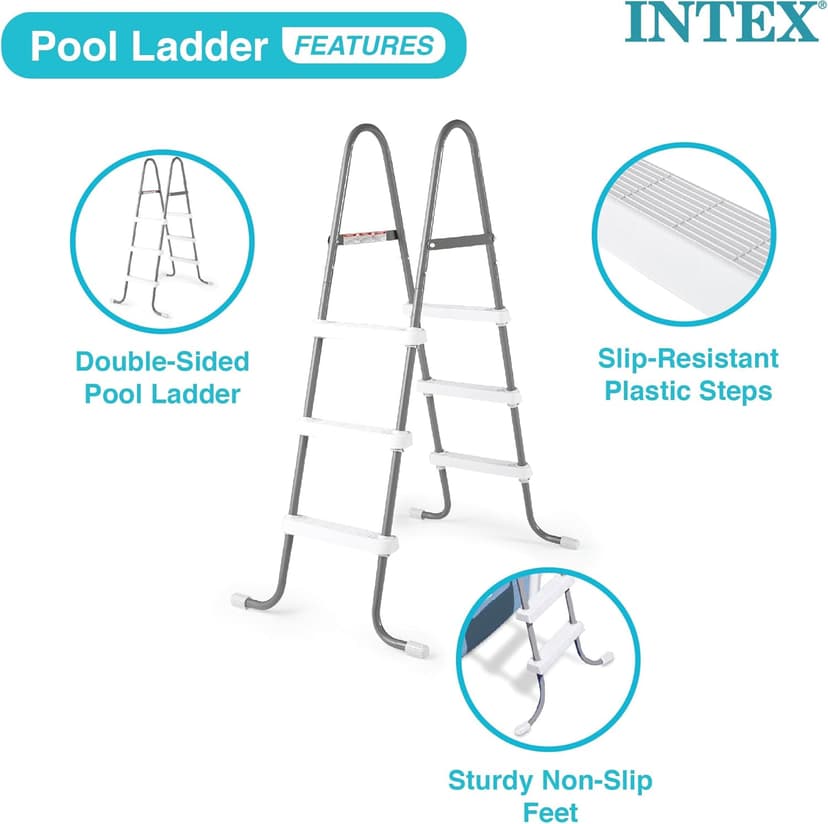 Intex Above Ground Steel Frame Swimming Pool Ladder for 42-in. Wall Height Pools