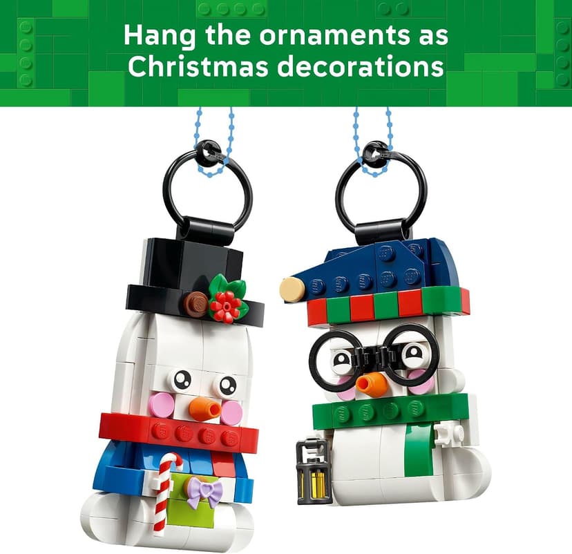 Christmas Craft, Building Toys, Girls & Boys, Ages 6+, Christmas Tree Decoration with Hanging Rings, 168 pieces LEGO Snowman Ornaments 40812 B0G2KJ8V5R