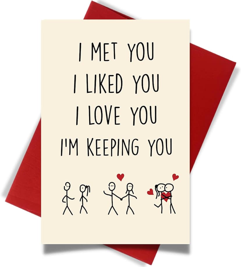 Cheerin Anniversary Day Cards for Him and Her - Romantic Greeting Card with Envelope - Sweet Birthday Card for Husband Wife Girlfriend Boyfriend