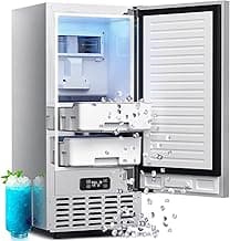 Kismile Under Counter Nugget Ice Maker, Pebble Ice Machine 80 lbs/Day, 24H Timer, Self-Cleaning, Double Ice Baskets, Built-in Ice Maker for Home & Office (Grey