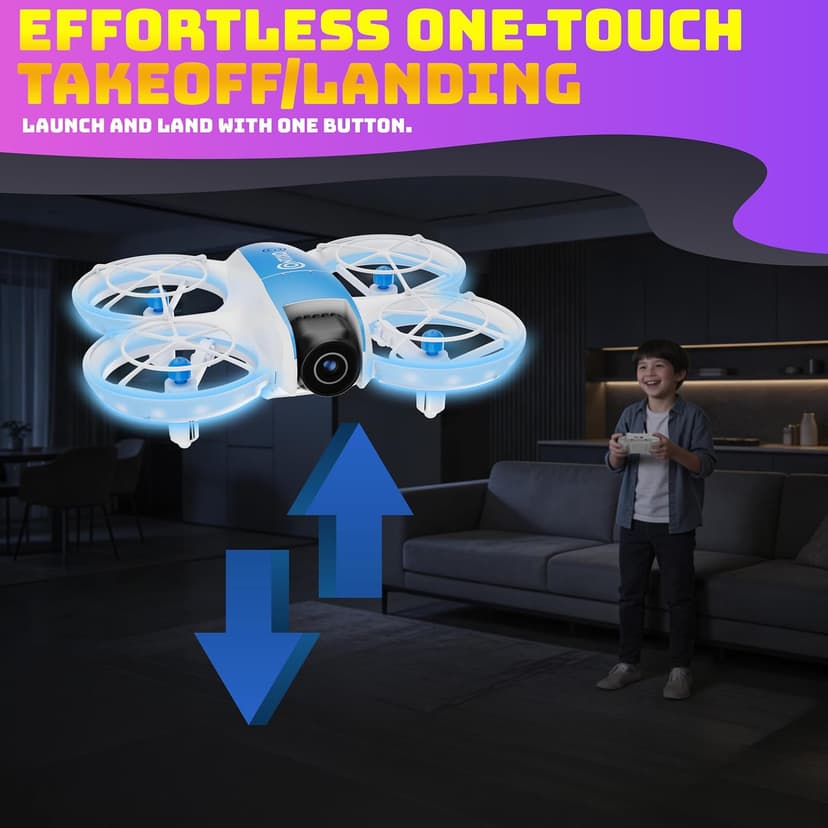 Contixo F15 Astro Mini Drone with 2.4" Screen Remote – 720P HD Dual Camera, Live Video Display, Optical Flow Hover, One-Key Takeoff/Landing, 360° Stunts, 2 Batteries, Beginner Drone for & Adults