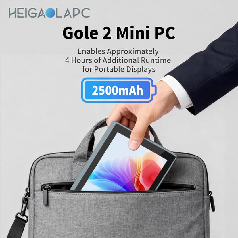 HEIGAOLAPC Mini PC with Intel Celeron N5100, 8GB RAM 256GB SSD, Windows 11 Pro, Triple 4K Display, Dual-Band WiFi, Fanless Design for Digital Signage, POS, Office, Home & Business