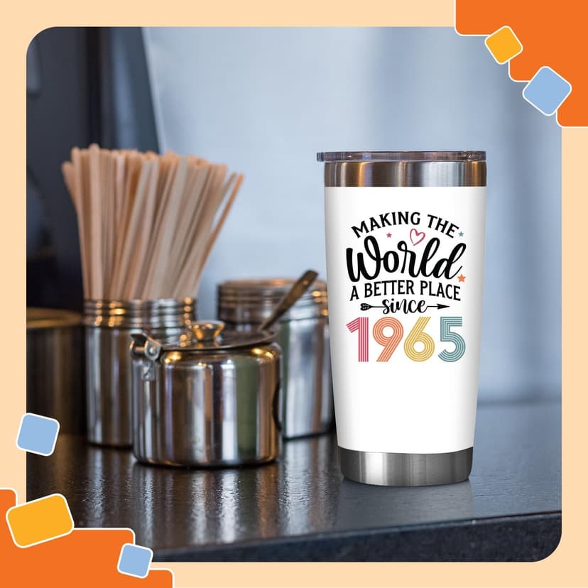 NewEleven 60th Birthday Gifts For Women - 1965 60th Birthday Decorations For Woman - 60 Year Old Gifts For Women, Mom, Wife - 20 Oz Tumbler