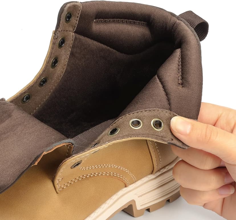 ANJOUFEMME Combat Hiking Boots for Women- Lace up Ankle Work Boots Lightweight Casual Winter Shoes for Backpacking Trekking Walking