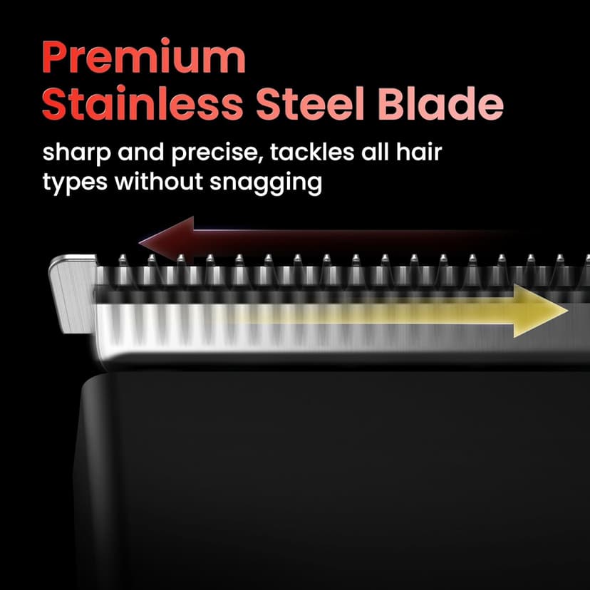 Men's Beard Trimmer with Precision Dial, 20 Adjustable Length Settings for Beard Mustache & Facial Grooming, Cordless Rechargeable, Professional Hair Clipper IPX7 Waterproof Wet/Dry Use, Red