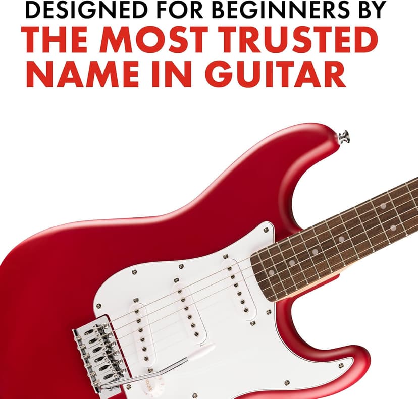 Fender Squier Debut Series Stratocaster Electric Guitar, Beginner Guitar, with 2-Year Warranty, Includes Free Lessons, Dakota Red with Matte Finish