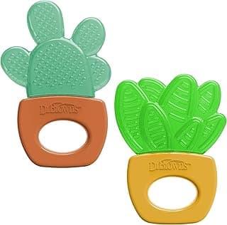 Dr. Brown's AquaCool Water-Filled Teether, Cooling Baby Teether Toy for Sore Gums, Green Cactus, BPA Free, 3m+, 2-Pack