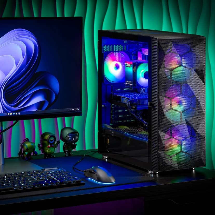 Skytech Gaming Storm Gaming PC, AMD Ryzen 5 5500 3.6GHz, NVIDIA RTX 5050 8GB, 1TB NVMe SSD, 32GB DDR4 RAM 3200, 650W Gold PSU, Wi-Fi, Win 11, Desktop