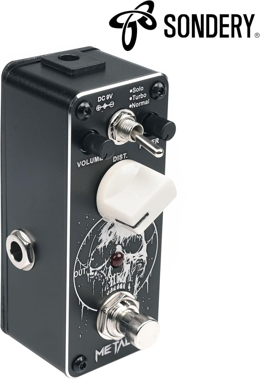 Sondery Metal Distortion Pedal for Electric Guitars, 3 Modes of Solo Turbo and Normal, Warm Smooth Wide Range of Vintage Distortion Sound, Mini Effect Pedal True Bypass, Art Design Series