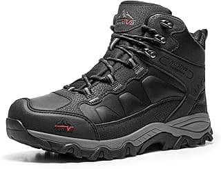 NORTIV 8 Men's Waterproof Hiking Boots Outdoor Trekking Lightweight Mountaineering Leather Shoes