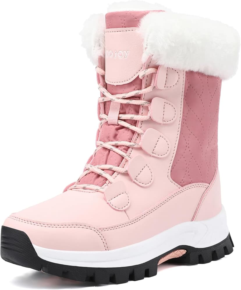 COOJOY Womens Waterproof Winter Snow Boots Warm Shoes Furry Mid Calf Lightweight Walking Hiking Booties