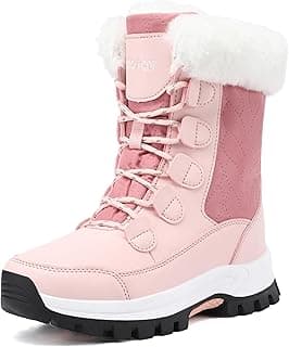 COOJOY Womens Waterproof Winter Snow Boots Warm Shoes Furry Mid Calf Lightweight Walking Hiking Booties