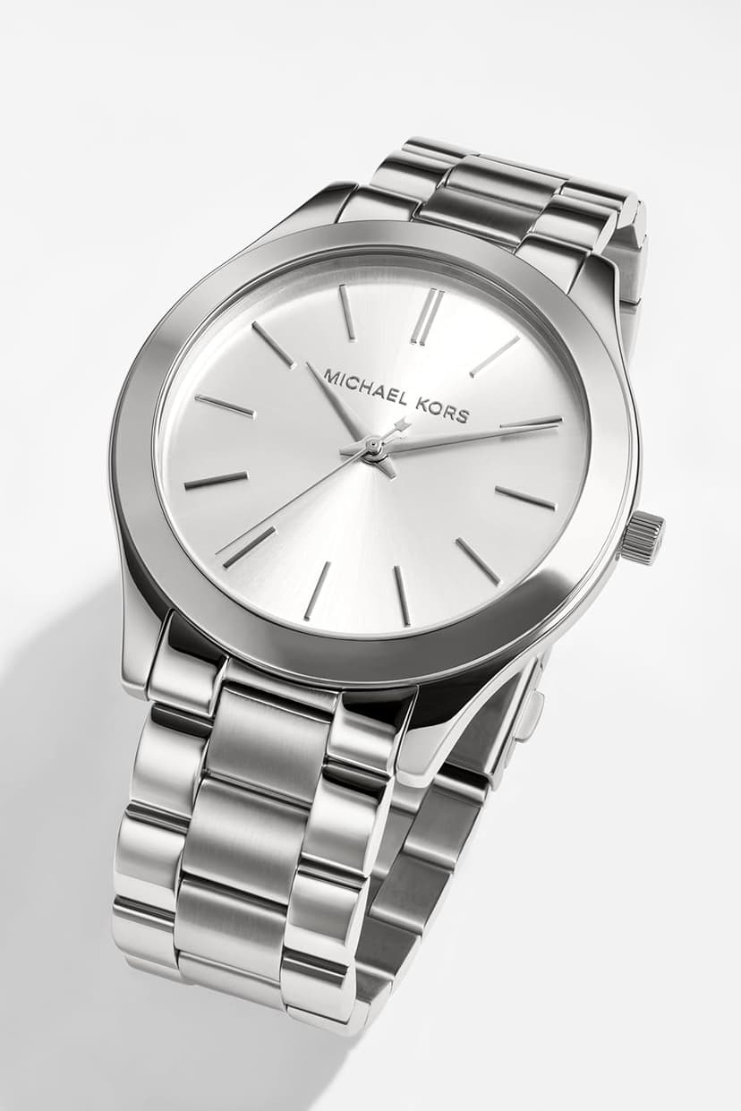 Michael Kors Slim Runway Three-Hand Silver-Tone Stainless Steel Women's Watch (Model: MK3178)