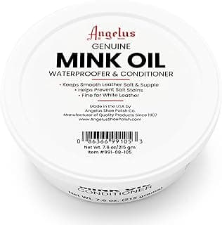 Angelus Mink Oil for Leather Boots 7.6oz | All-Natural Leather Conditioner, Cleaner, Waterproof, Soften, & Restore - Made in USA