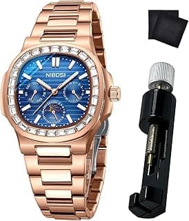 NIBOSI Men's Watches - Analog Quartz Chronograph Watch for Men, Waterproof Luxury Diamond Luminous Dial Business Dress Watch for Anniversary Graduation and Birthday Gifts