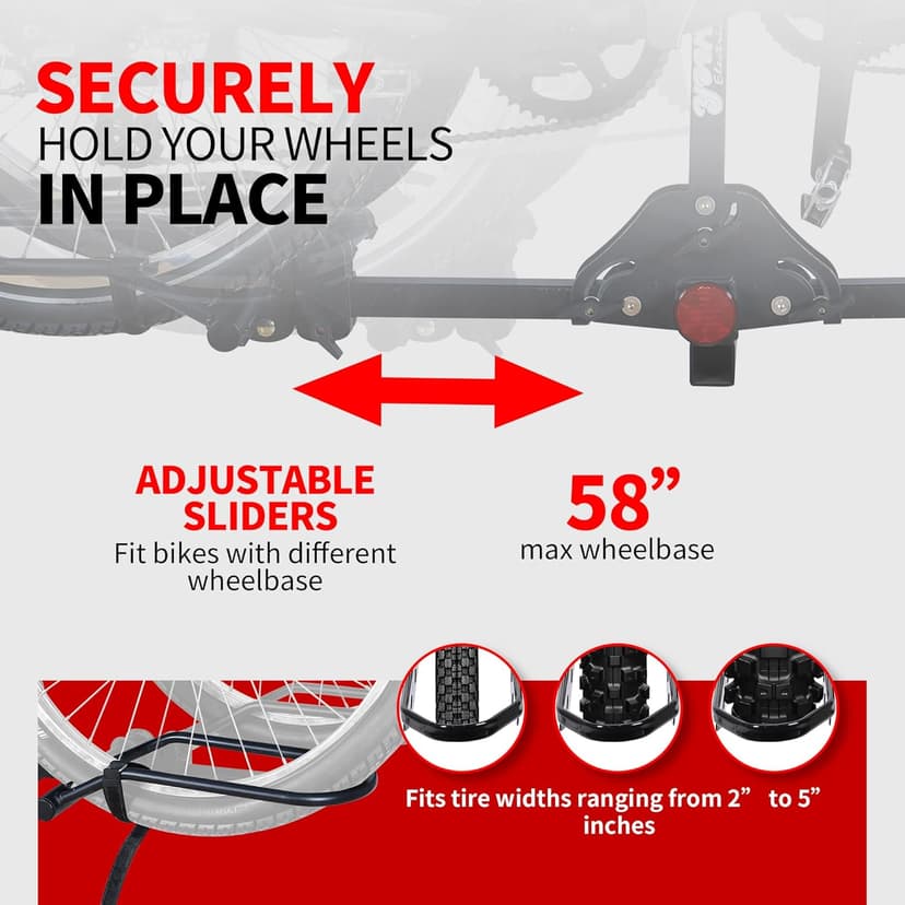 Young Bike Rack Hitch for Car - 200LB 2-Bike Rack Hitch Mount Platform Style Hitch Bike Rack，Smart Tilting & Easy Fold for Car SUV with 2 Inch Receiver，Bike Carrier Fits Up to 5-inch Fat Tire