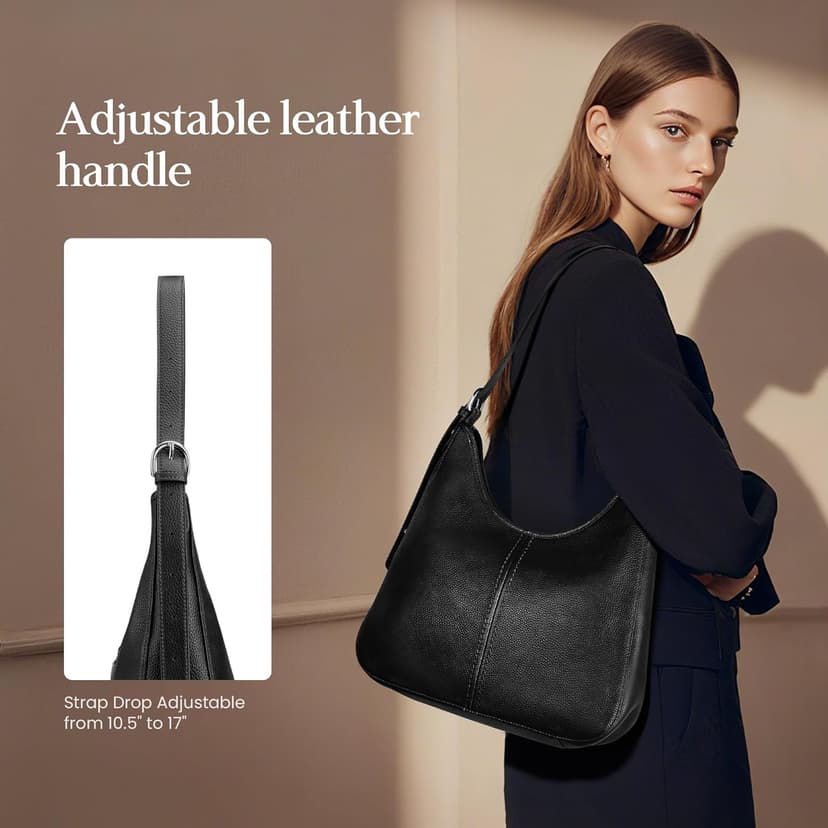 befen Genuine Leather Hobo Bags for Women, Top Grain Real Leather Women's Shoulder Bag Handbags Purses with Adjustable Strap