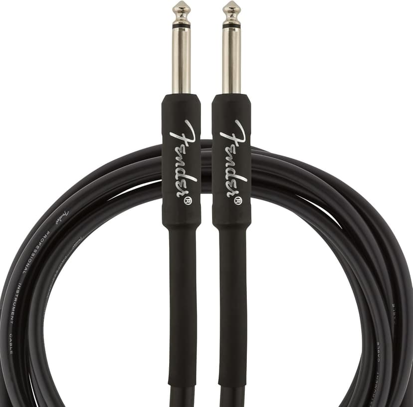 Fender Professional Series Instrument Cable, Guitar Cable 10 ft, Guitar Accessories, Stage Ready with Anti-Kinking Design, Black
