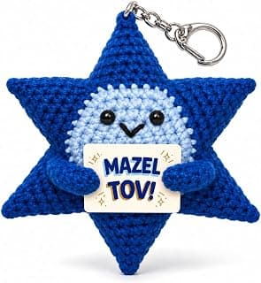 Crochet Star of David Plush, Mazel Tov Bat Mitzvah Gift B0HKSW45VK